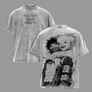 Dabi x Toga My Hero Academia Crew Neck Short Sleeve Anime Graphic Double-Printed Cotton T-Shirt Unisex Breathable Streatwear Casual Pure Color Tee