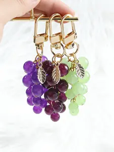Grape Bag Pendant Charm, 3D Simulated Leaf Accurate Detailing, Perfect Gift for Friends/birthday, Ideal for Bags & Keychains