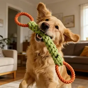 Large Durable Dog Knot Toy Chewy Interactive Chew Pet Toy for Dental Care And Yard Play
