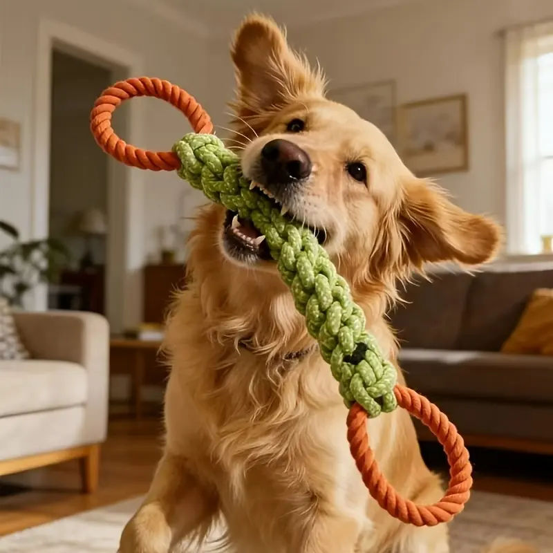 Large Durable Dog Knot Toy Chewy Interactive Tough Chewer Chew Pet Toy for Dental Care And Yard Play