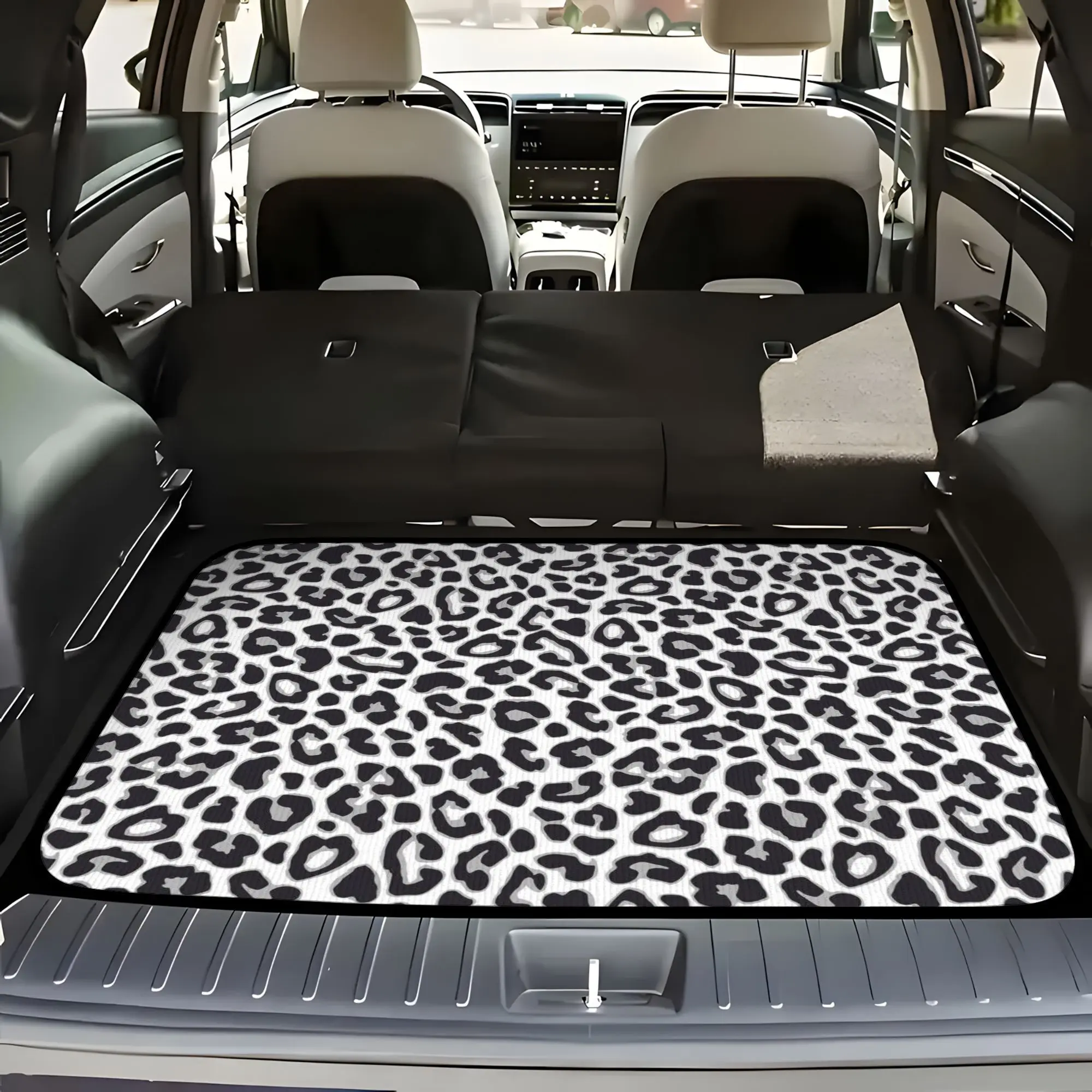 1pc Leopard Print Pattern fashion printed car trunk mat, keep the trunk dry and clean, add personality to your vehicle interior, car trunk protector, Car Trunk Liner