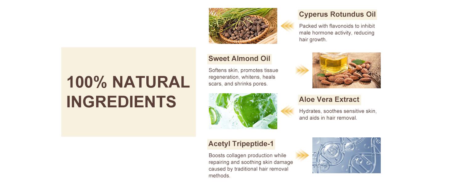 Cyperus Rotundus Oil, Cyperus Rotundus Oil for Hair Removal, Natural Nut Grass Oils for Reducing Body Hair Growth, Moisturizes & Soothes Skin, Suitable for All Skin Types (Pack of 1-2.02 FL.OZ)
