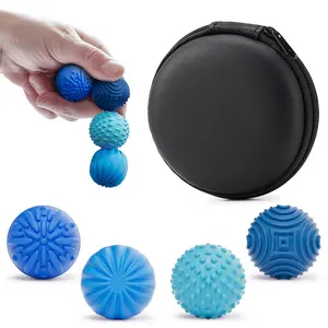 BINOK Silicone Magnetic Balls Fidget Toys for Adults & Teens,4PCS Stress Relief Sensory Toys for Autism ADHD Anxiety,Fun Textures Gadgets,Office Desk Toy,Stocking Stuffers for Women Men Teen Gift（Ocean Blue）