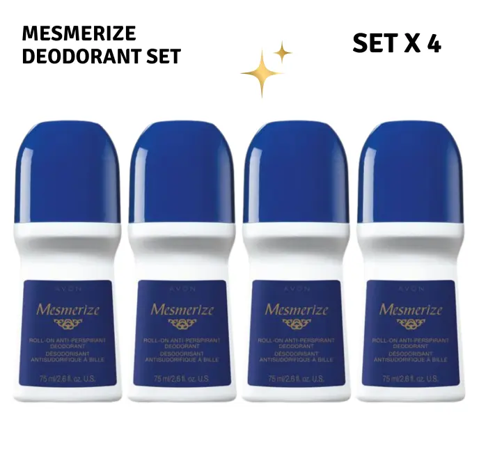 Mesmerize Roll-On Deodorant Set By AVON 4-Pack Long-Lasting Fresh Protection Mesmerize Roll-On Deodorant Set By AVON 4-Pack Long-Lasting Fresh Protection
