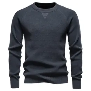 Men's Waffle Knit Crewneck Sweater Soft Breathable Textured Pullover Casual Daily Fall Winter Layered Street Style Relaxed Fit