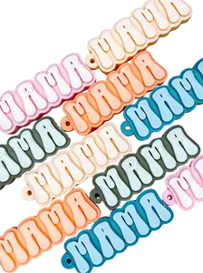 MAMA Keychain Two-Tone Pastel Chunky Letters Includes Keyring Cute Gift for Moms Handmade Lightweight Perfect for New Mom Gifts Baby Shower Favors Everyday Mama Essentials toy fidget