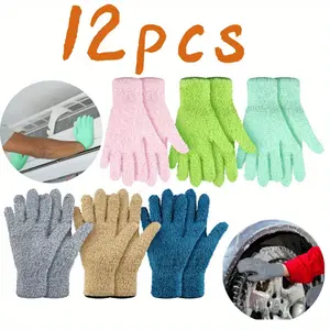 6 Pairs Microfiber Plant Dusting Gloves Leaf Cleaning Gloves for Indoor Plants, Blinds, Furniture, House
