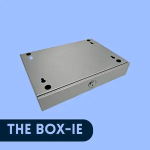 The Box-ie Small Under-Surface Locking Storage Solution for Small Spaces in Black Silver or White Metal