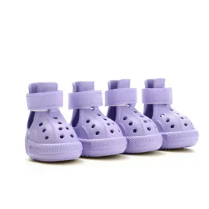 Pet Dog Outdoor Shoes Corgi Hole Shoes Breathable Anti-Dirty Non-Slip Foot Covers Cute Internet Celebrity Dog Luminous Hole Shoes for Outfits