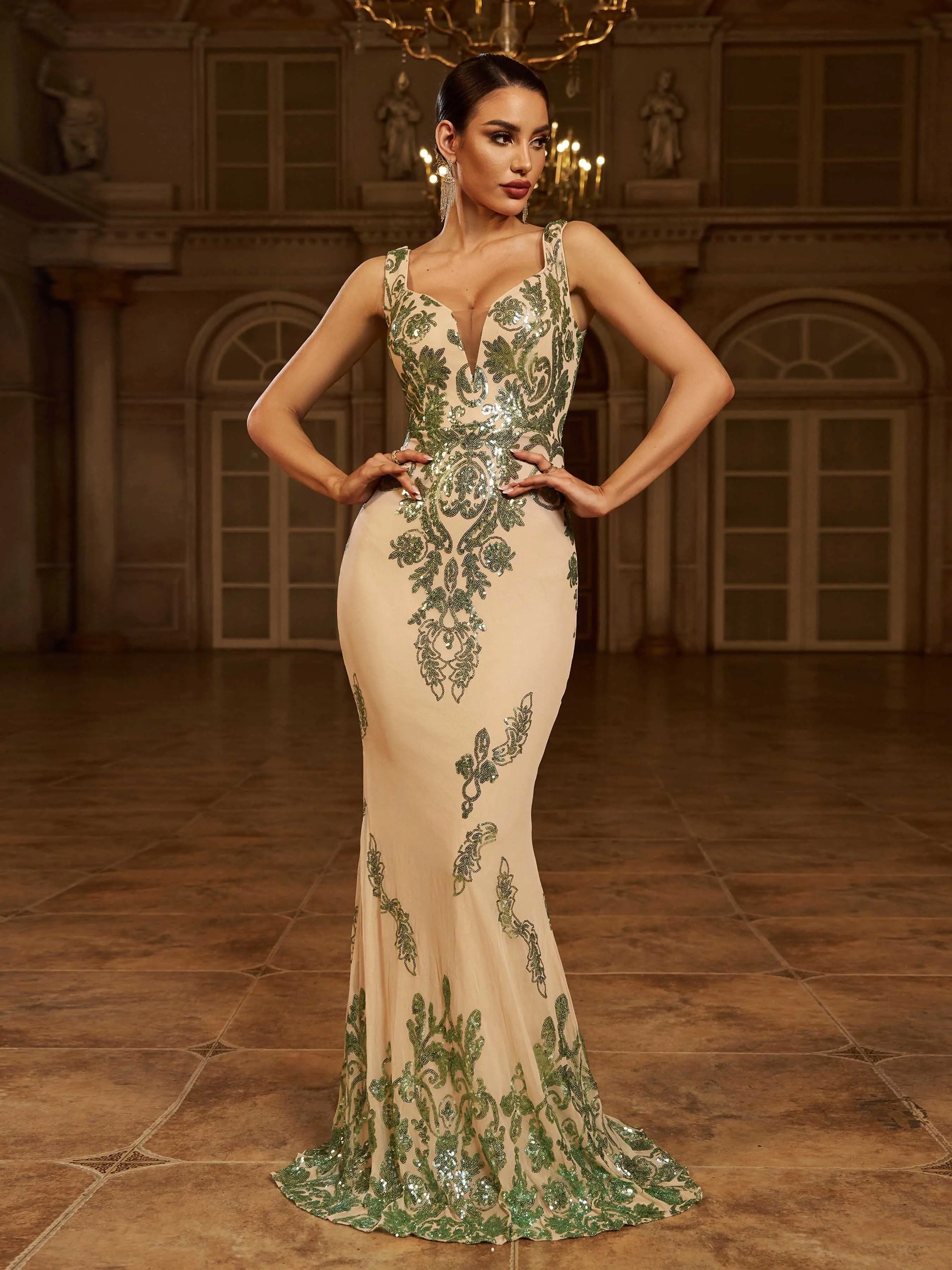 MISSORD Sleeveless Mermaid Sequin Gown evening maxi Dress Fit Formal Prom Dresses Apricot Floral Slim Fit High Waist Elegant Cami red carpet pram v neck - TikTok Shop MISSORD Sleeveless Mermaid Sequin Gown evening maxi Dress Fit Formal Prom Dresses Apricot Floral Slim Fit High Waist Elegant Cami red carpet pram v neck - TikTok Shop