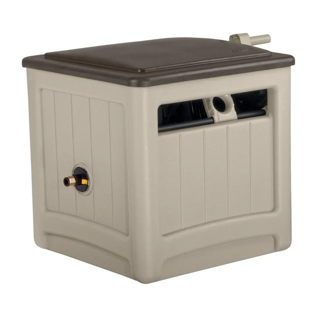 Suncast 225 ft. Smart Tube Wheeled Hideaway Hose Cabinet, Beige