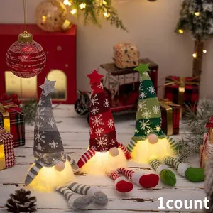 Long Leg Doll Ornament Christmas Decoration Light, Perfect for Tree Decor Bedroom Fireplace Window Display, Festive Holiday Accessory