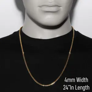 4 mm 20" 24" 30" Slim Cuban Chain Necklace
