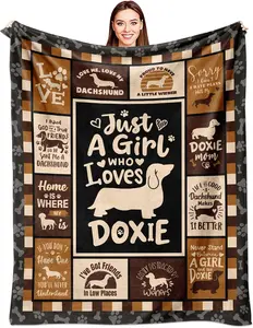 Dachshund Blanket - Dachshund Gifts for Women - Weiner Dog Gifts for Women - Dachshund Gifts for Dachshund Lovers - Wiener Dog Gifts - Dachshund Decor Throw Blanket