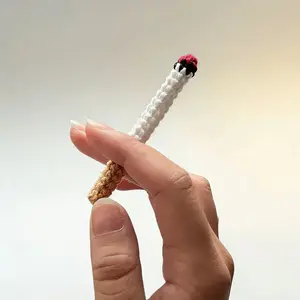 Handmade Crochet Cigarette Keychain / Decor - Unique Handcrafted Accessory for Keys and Decorative Use