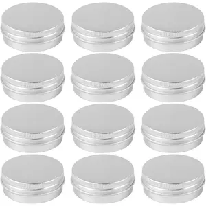 1 oz  Tins, Round  Empty Cans with  for Candle Making Arts Crafts Storage  Lip Balm Cream, 12 count