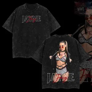 WWELife4U Jacy Jayne T-Shirt 100% Premium Cotton S-5XL American-Made Soft Relaxed Fit Pre-Washed Classic Look Menswear Oversized Top Clothes Apparel