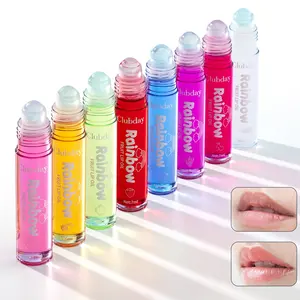 8 Color Fruit Scented Lip Gloss Set, Long-Lasting Moisturizing Lip Oil, Rollerball Lip Stain, Shiny Mirror Finish, Liquid Lipstick
