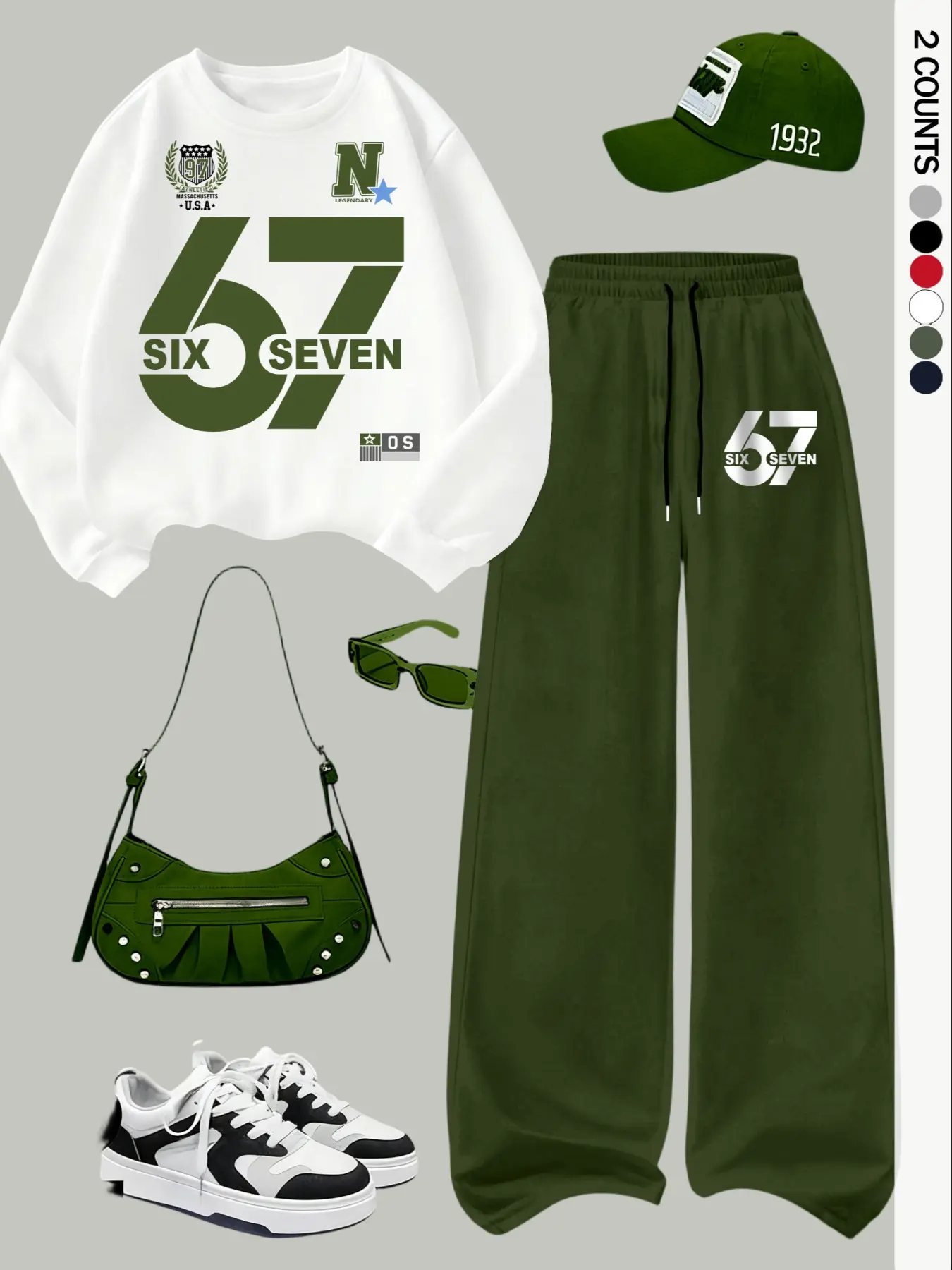 Women's Casual Loose Fit Two-Piece Set, Digital Print Graphic Hoodie and Wide Leg Pants, Fall Winter, Sexy Style, All Seasons, Womenswear