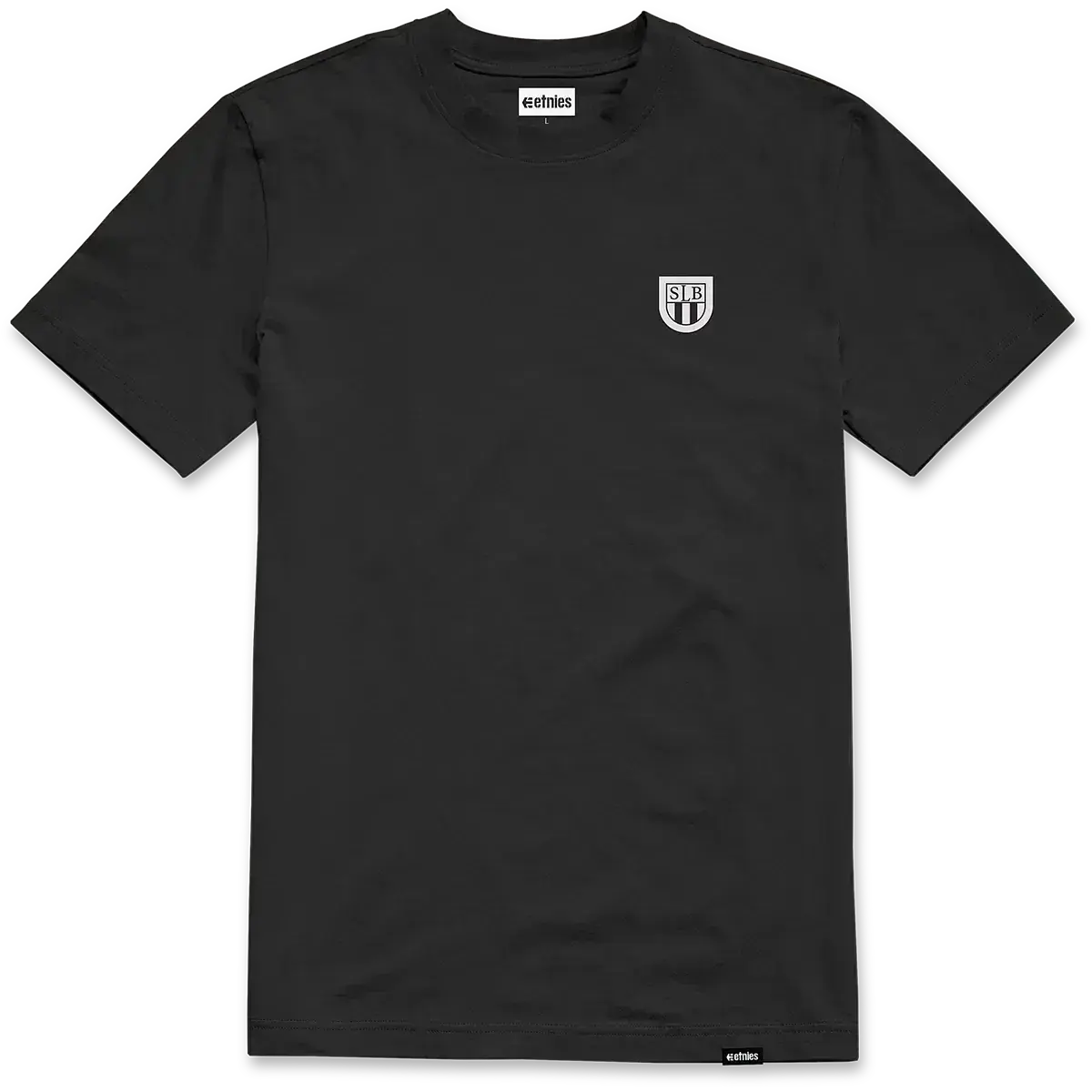 etnies SLB Flag Tee - Men's Black Short-Sleeve Skate T-Shirt, 6 oz Combed Ring-Spun Cotton Jersey, Plastisol Flag Print