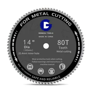 14-Inch (355mm) 80T TCG Cermet Teeth Metal Cutting Tool, Circular Blade for Diablo D1472CF & 14” Evolution Chop Saws, Cool, Burr-Free, Low Spark Performance