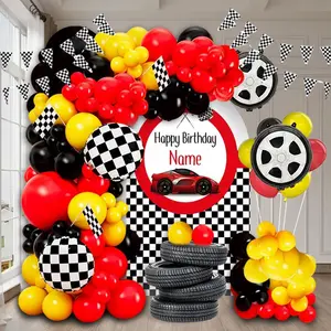Race Car Theme Balloon Arch Kit, 121pcs/set Balloon Garland Arch Kit, Birthday Party Decoration Supplies for Boys, Home Party Decor