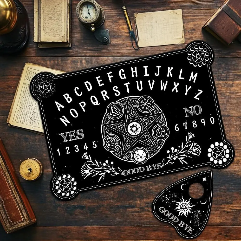 Wooden Talking Board Set with Indicator Plate, Star Divination Pendulum Seeker Kit, Adult Party Supplies, Esoteric Information Tools