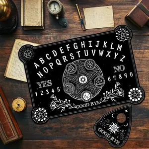 Wooden Talking Board Set with Indicator Plate, Star Divination Pendulum Seeker Kit, Adult Party Supplies, Esoteric Information Tools