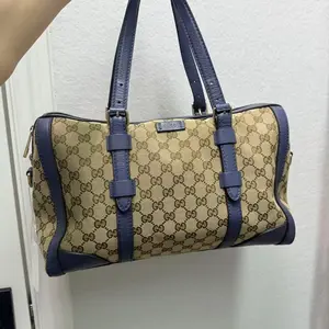 Pre-owned france Tote Bags Gucci — Monogram with Blue Accents Boston Bag（SZ H07015）