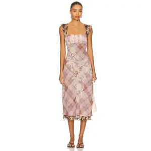 Free People Morning Dew Midi Dress in Autumn Combo