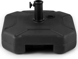 Fillable Umbrella Base Stand - Heavy Duty HDPE Market Table Umbrella Pole Holder for Outdoor, Patio, Deck, Backyard, 72 lbs Water & Sand Weight Capacity, Adjustable Knob