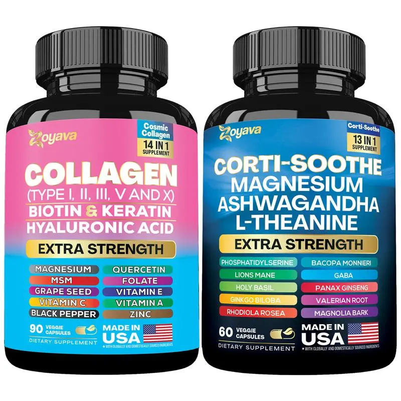 Soothe & Smooth Bundle - Zoyava Cortisol and Myo-Inositol All-in-One Dietary Supplement - Multivitamin Combo with Extra Strength Ingredients for Fitness & Healthcare - MADE IN USA