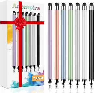 7-Pcs 2-in-1 High Precision Sensitivity Stylus Pens, Universal for iPad, iPhone, Samsung, Android Smartphones & Tablets, Multicolor Touch Screen Styluses
