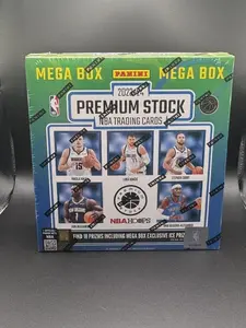 2023-24 NBA Hoops Premium Stock Mega Box (1) | Factory Sealed | Ripped and shipped or just shipped | All cards ship.