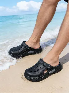 Men's Fashion Clog Shoes - Thick-Soled, Elevating, Anti-Slip, Waterproof Slippers, Breathable Beach Shoes