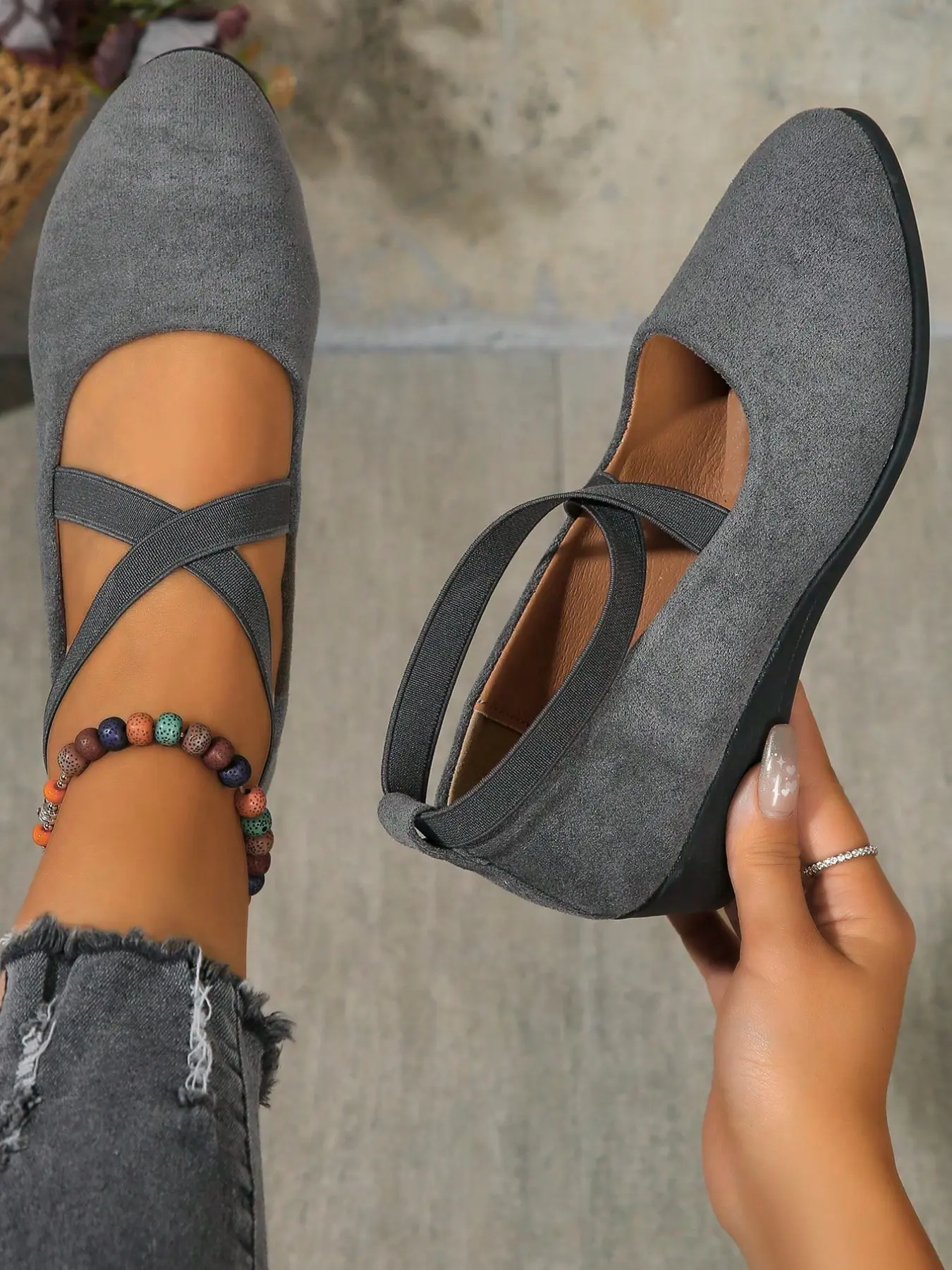 Soft Wedge Heeled Shoes for Women, Low Wedges Stylish Fashion Elegant Classy Closed-Toe Design in Faux Suede, Comfort Style for Day or Night Wear, Footwear
