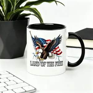 Memorial Day Ceramic Cup American Eagle Independence Day 250 Years 1776 2026 Gifts Cup White Patriotic Flag And Bird Design For Celebrations And National Events 11Oz Ceramic Mug