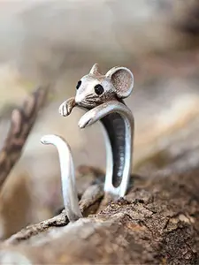 Cute Mouse Design Ring, Adjustable Ring for Women & Men, Exquisite Trendy All-match Ring, Cute Rings, Fashion Jewelry for Party & Daily Clothing Decor