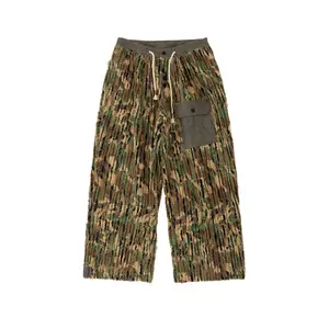 Shredded Wide Leg Pants - Deconstructed Camo