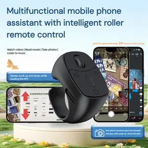 Bluetooth-compatible Ring Phone Remote Controller Lazy Person Photo Assist Tool Tiktok Ring Remote Novel Page Turn Finger Ring Remote Smartphone