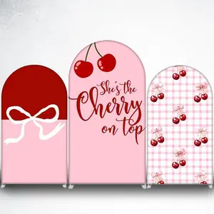 15-day delivery Red and Pink Bow Arch Backdrop Cover for Coquette Theme Party and Bridal Shower