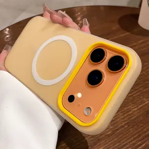 Matte magnetic jelly shell with skin feel and anti drop Shockproof Protector phone case suitable for Apple/iPhone 17 16 15 14 13 12 11Pro Max PLUS Air supporting Magsafe wireless charging male and female protective cases