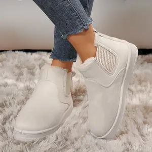 Women's Faux Leather Suede Winter Platform Fashionable Snow Boots with Soft Lining - Antiskid for Outdoor Shoes Must-Have Footwear Springfresh