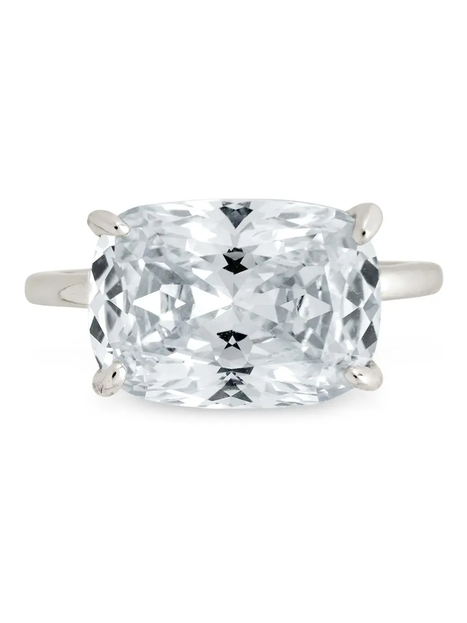 Sterling Silver Cushion East-West Ring