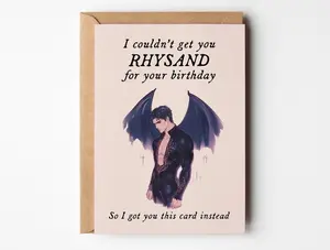 ACOTAR Rhysand Birthday Card Court of Thorns and Roses Greeting Cards High Lord Funny Merch Romantasy Velaris Gift