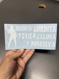 "Busco Gordita, Toxica, Celosa y Posesiva" Vinyl Car/Window/Wall Decal