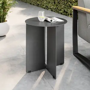 Tecton Outdoor Patio Aluminum Side Table in Charcoal