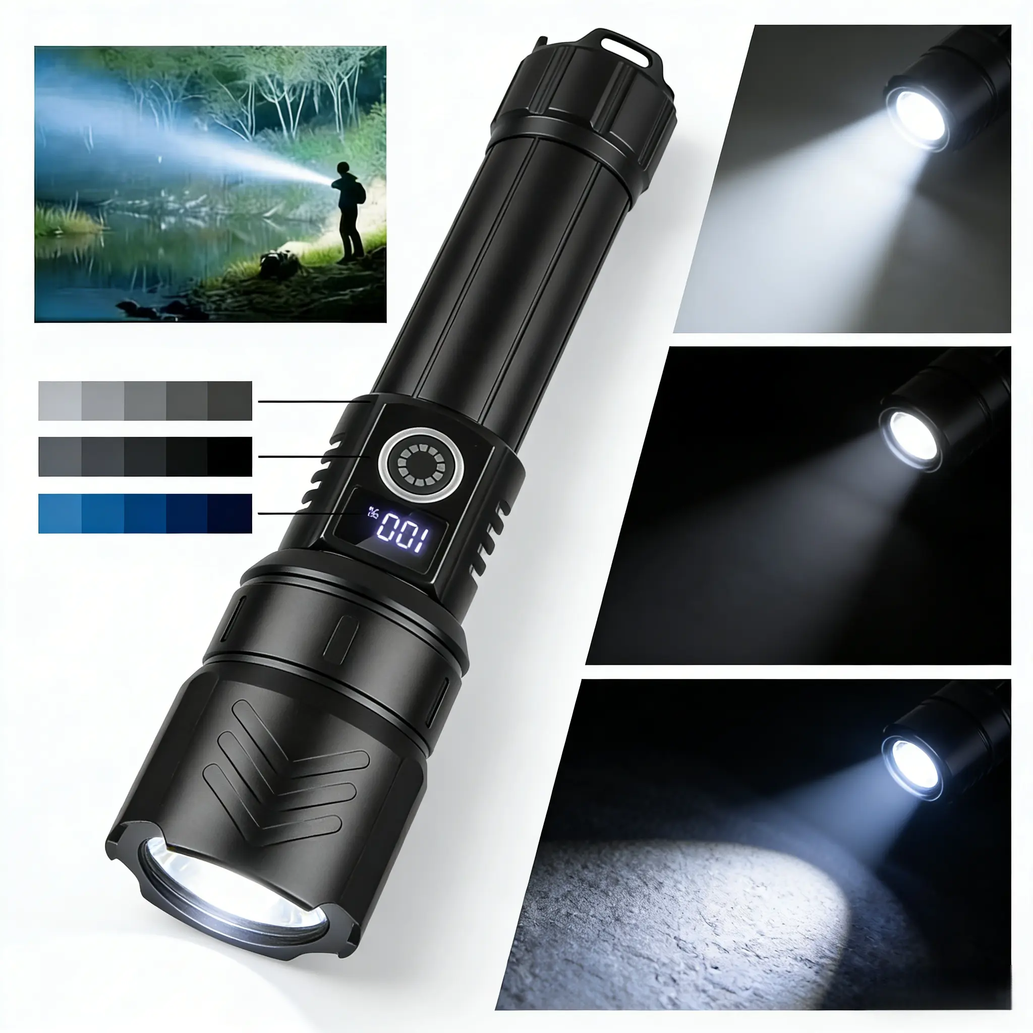 Ultra Bright Tactical Flashlight, 2026 Upgraded High Lumen LED, 1000m Super Long Range Rechargeable, Thickened Aluminum Alloy. Perfect for Outdoor Camping Hiking, Home Emergency, Car Repair, Night Walks, Dog Walking& EDC Survival. Ideal Gift for Men