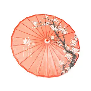 Rainproof Handmade Chinese Oiled Paper Umbrella Parasol 33" Plum Blossom