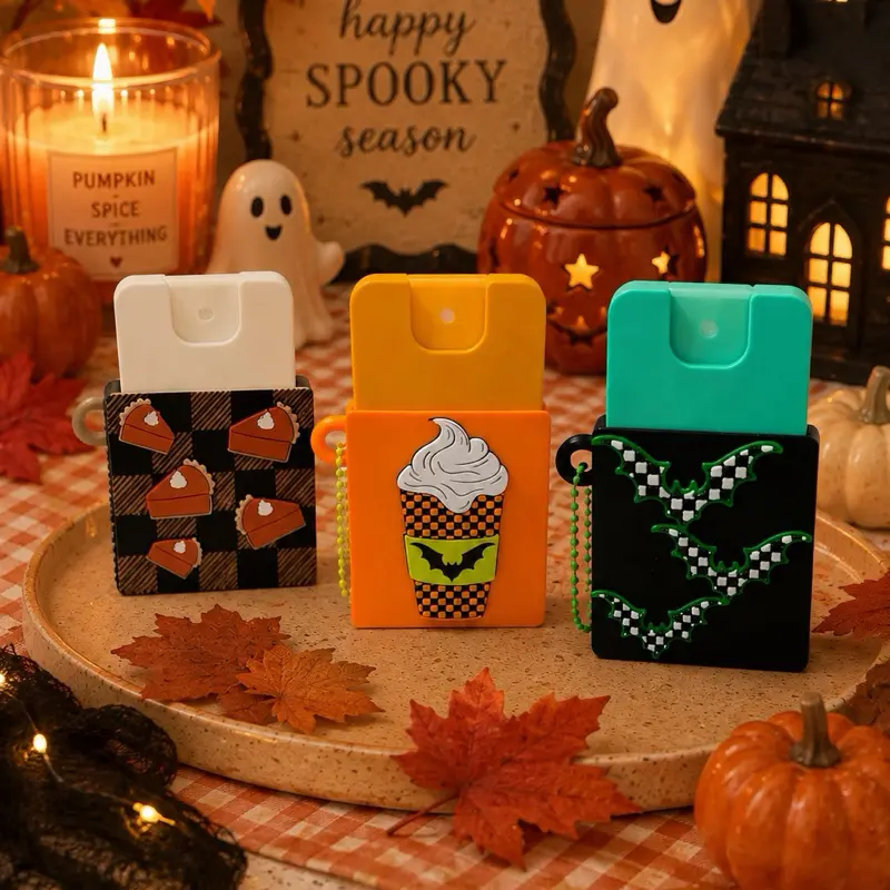 Spooky Fall Hand Sanitizer Holder Keychain